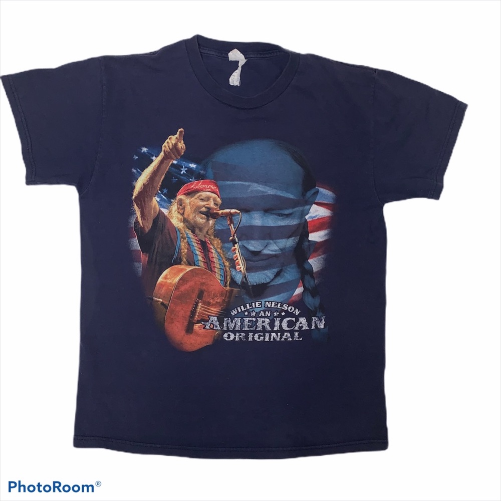 Willie Nelson T-shirt size medium An American Original tee short sleeve navy M
